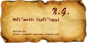 Németh Gyöngyi névjegykártya